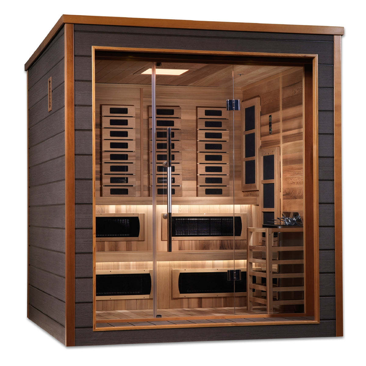 Golden Designs Karlstad 6 Person Outdoor-Indoor Hybrid Full Spectrum Sauna (GDI-8226-01)