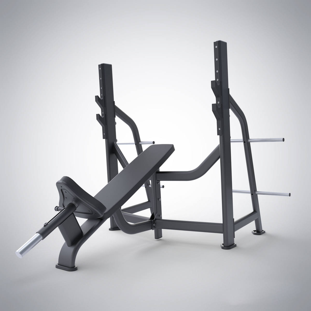 Adjustable weight bench and rack system for a home gym