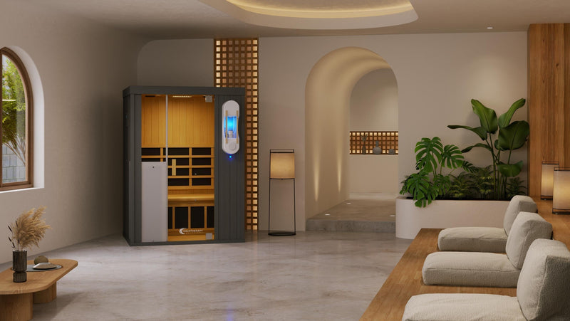 HaloSauna PRO salt and infrared cabin in a wellness setting