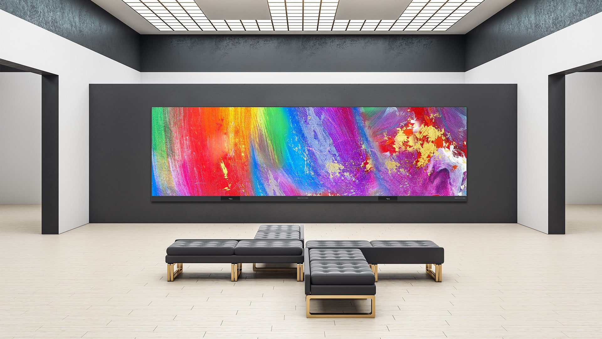 Optoma FHDC135 135 Inch All-in-One dvLED Display — LED Video Wall, No Projection Needed, Golf Simulator