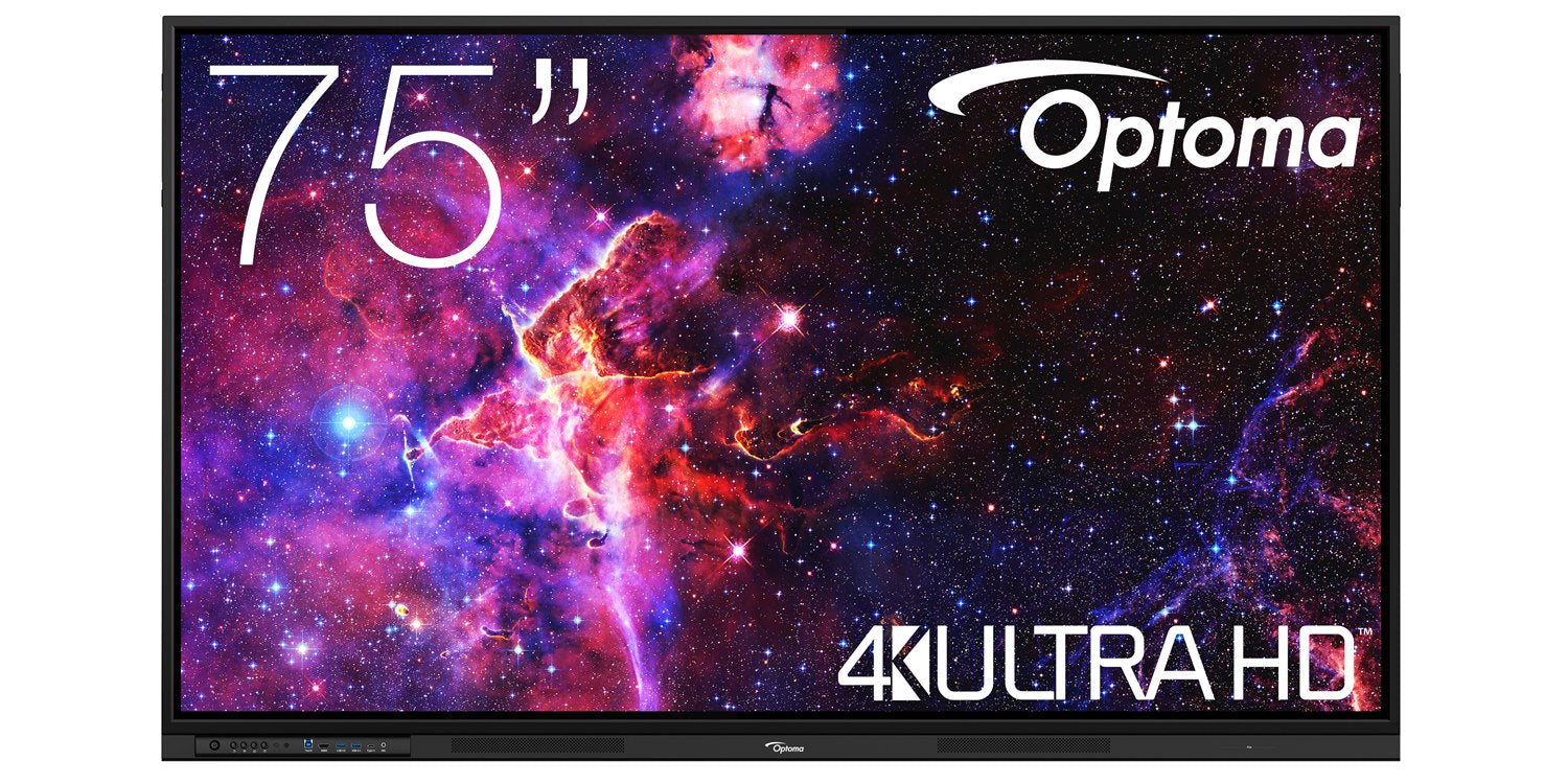 Optoma 3753RK 75 Inch 4K Touch Interactive Display — Android 14, 20-Point Touch, Built-In Whiteboard