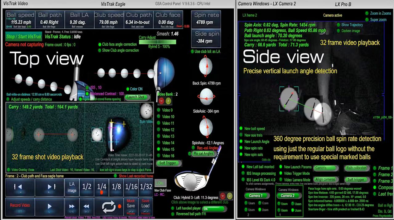 VisTrak EVi Ceiling-Mounted Golf Launch Monitor, Dual Camera