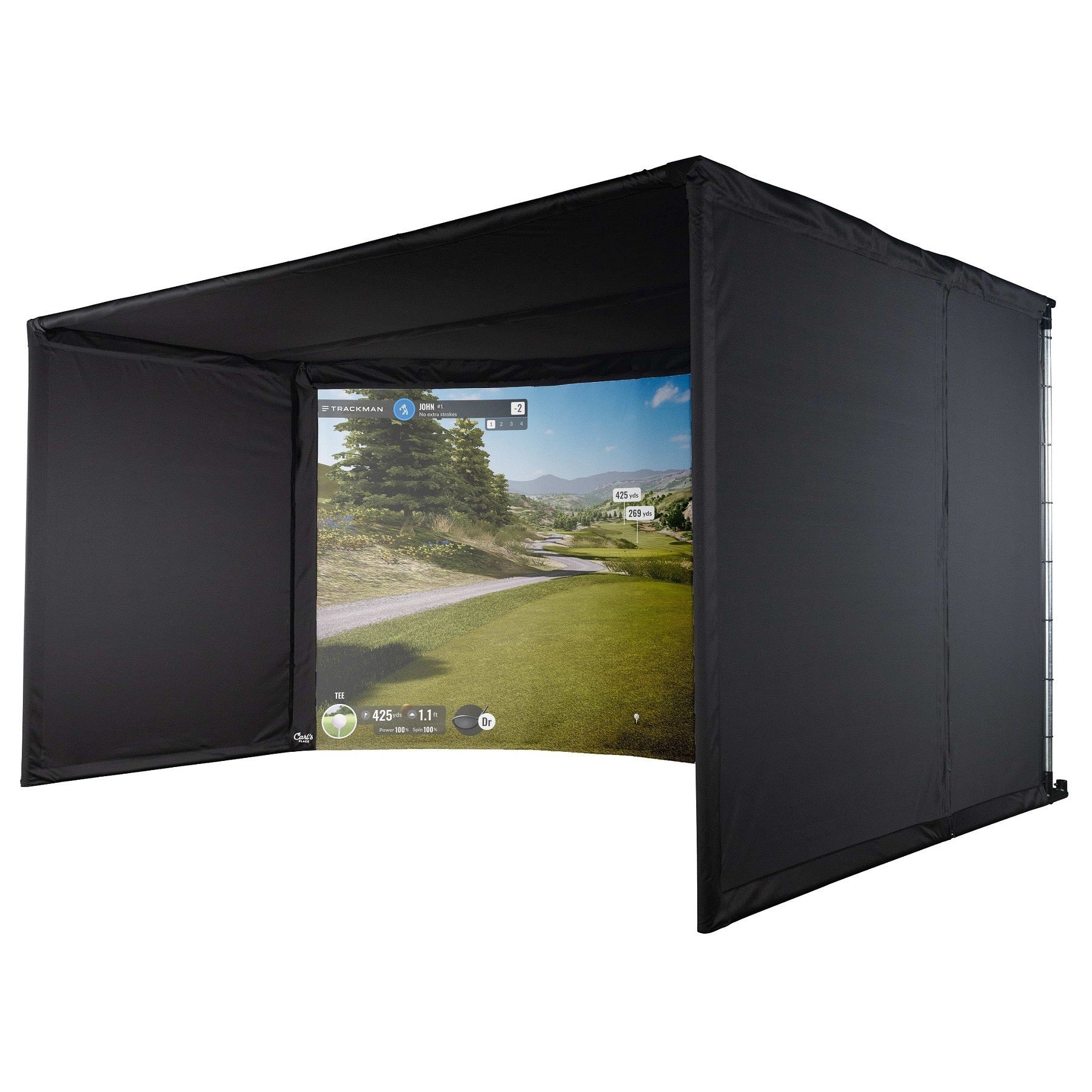 Carl's Place Curved Golf Simulator Enclosure Kit — Panoramic Impact Screen, Curved Widescreen, DIY Install