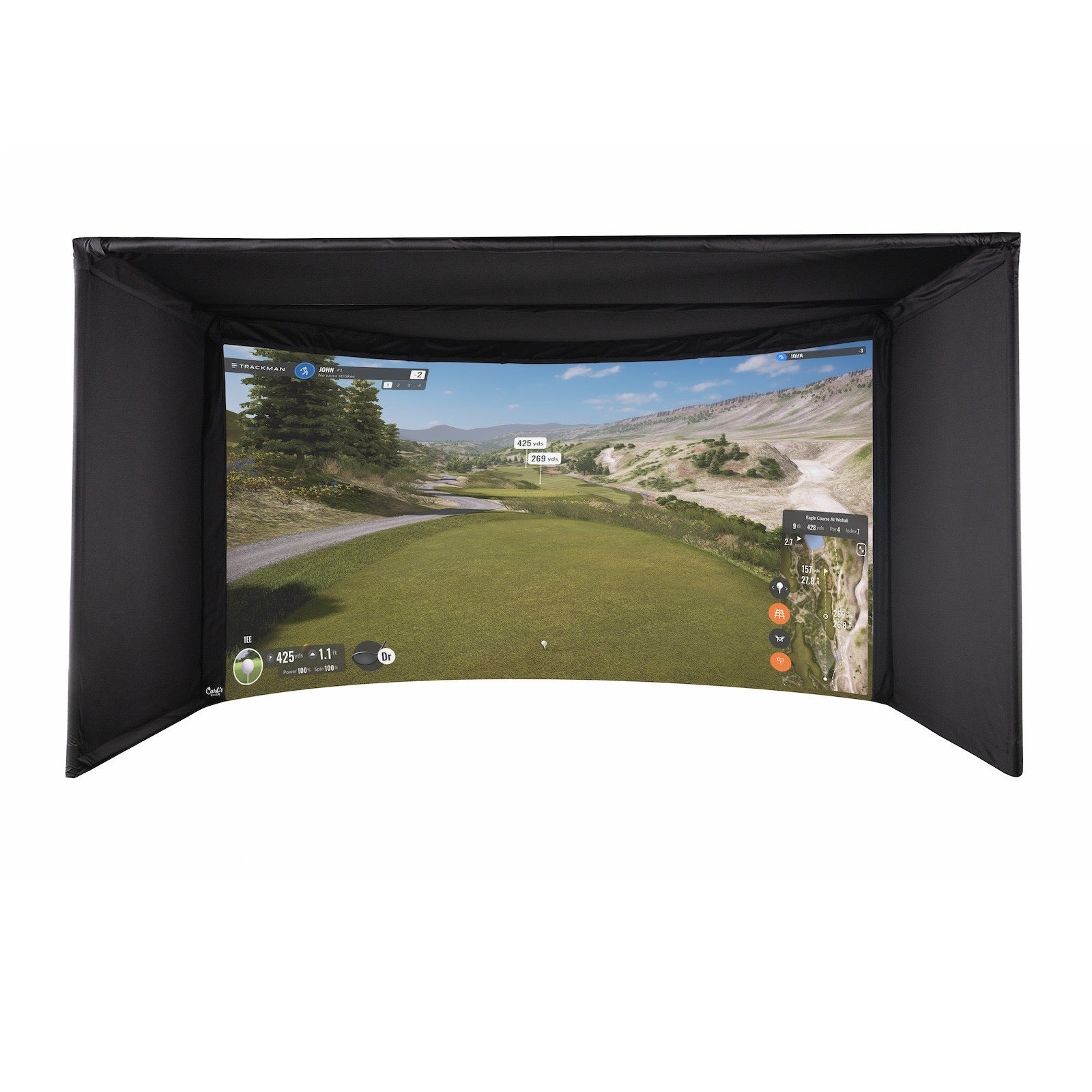 Carl's Place Curved Golf Simulator Enclosure Kit — Panoramic Impact Screen, Curved Widescreen, DIY Install