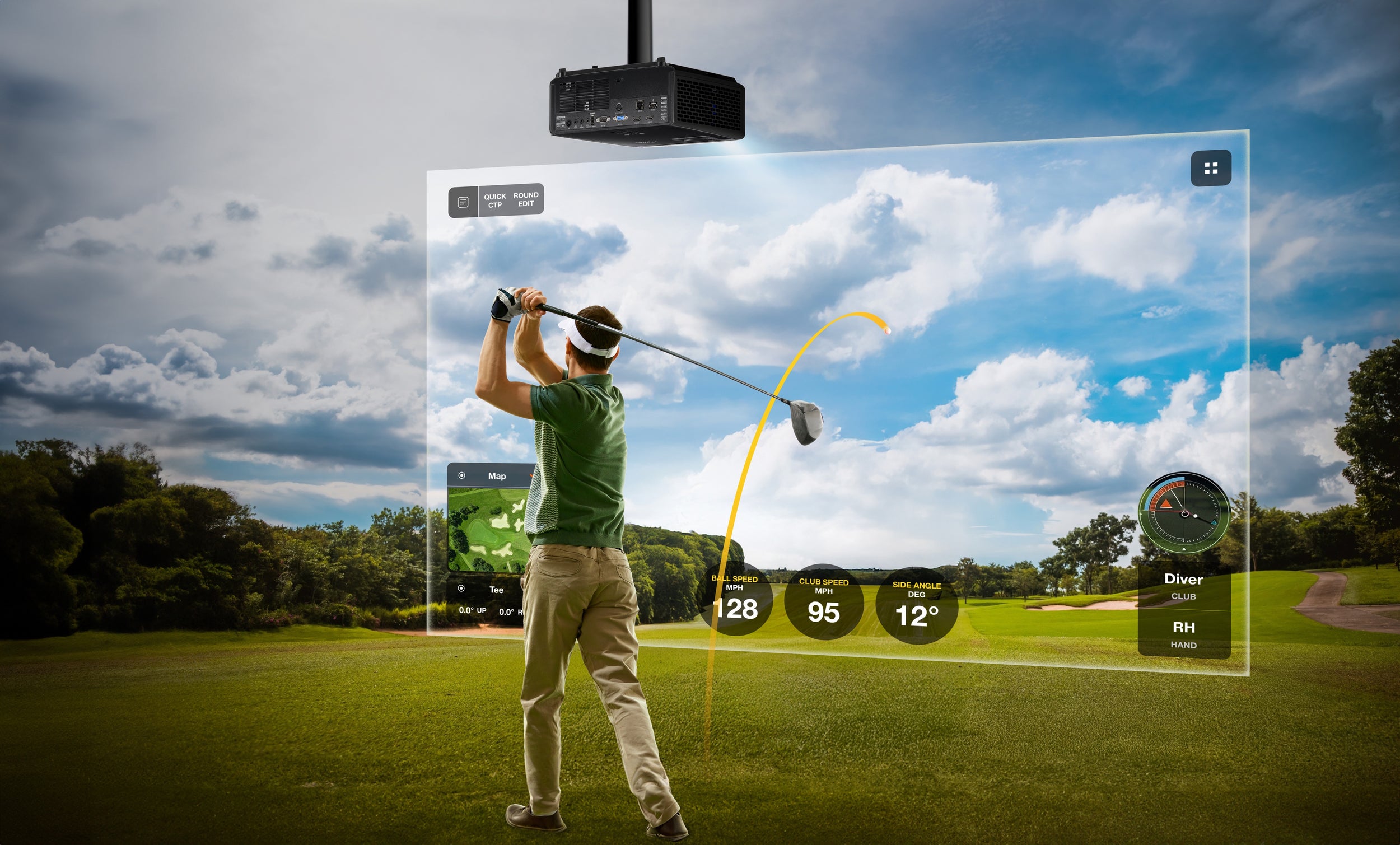 Optoma GT2400HDR 1080p 4000 Lumen HDR Short-Throw Projector — Golf Simulator, Home Theater, Smart Fit