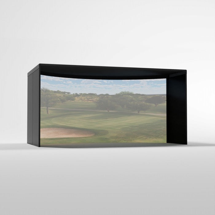 Carl's Place Curved Golf Simulator Enclosure Kit — Panoramic Impact Screen, Curved Widescreen, DIY Install