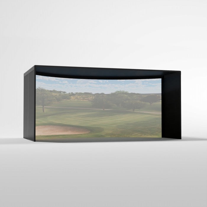 Carl's Place Curved Golf Simulator Enclosure Kit — Panoramic Impact Screen, Curved Widescreen, DIY Install