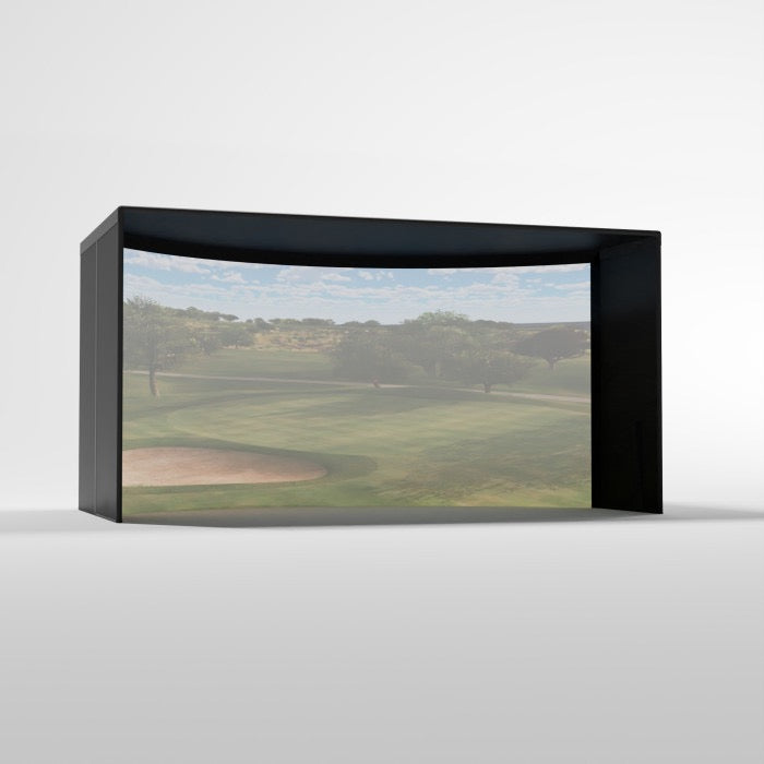 Carl's Place Curved Golf Simulator Enclosure Kit — Panoramic Impact Screen, Curved Widescreen, DIY Install