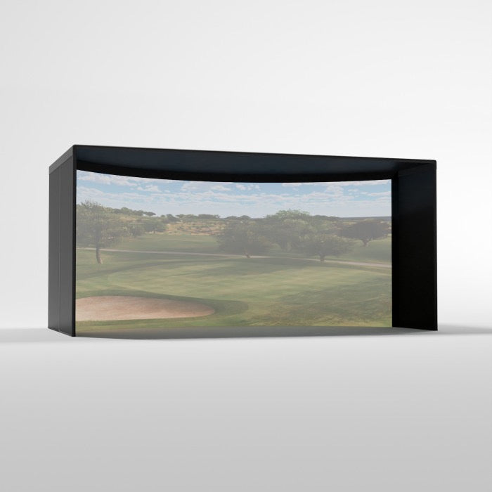 Carl's Place Curved Golf Simulator Enclosure Kit — Panoramic Impact Screen, Curved Widescreen, DIY Install