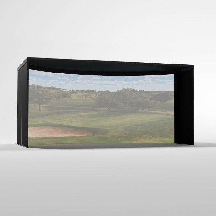 Carl's Place Curved Golf Simulator Enclosure Kit — Panoramic Impact Screen, Curved Widescreen, DIY Install