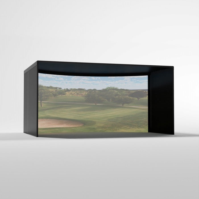 Carl's Place Curved Golf Simulator Enclosure Kit — Panoramic Impact Screen, Curved Widescreen, DIY Install