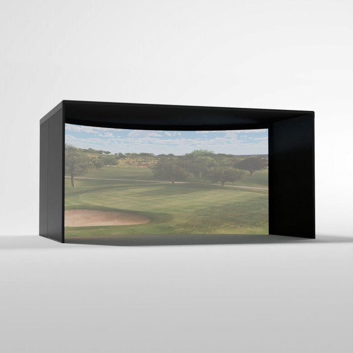 Carl's Place Curved Golf Simulator Enclosure Kit — Panoramic Impact Screen, Curved Widescreen, DIY Install