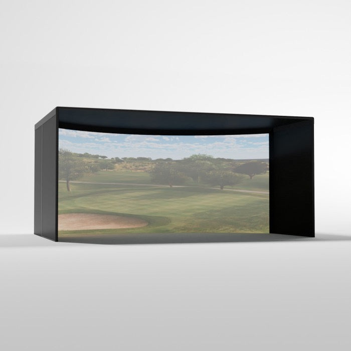 Carl's Place Curved Golf Simulator Enclosure Kit — Panoramic Impact Screen, Curved Widescreen, DIY Install