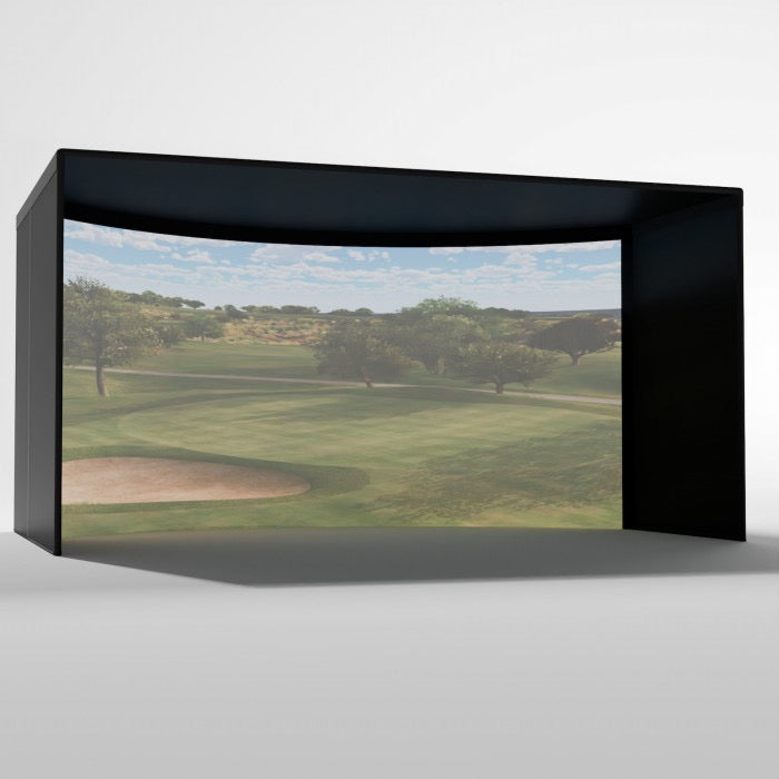Carl's Place Curved Golf Simulator Enclosure Kit — Panoramic Impact Screen, Curved Widescreen, DIY Install