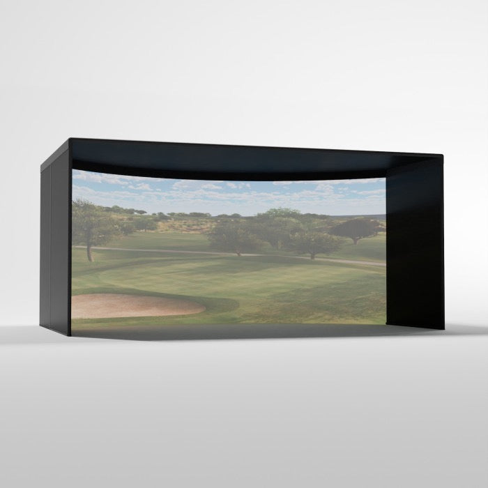 Carl's Place Curved Golf Simulator Enclosure Kit — Panoramic Impact Screen, Curved Widescreen, DIY Install