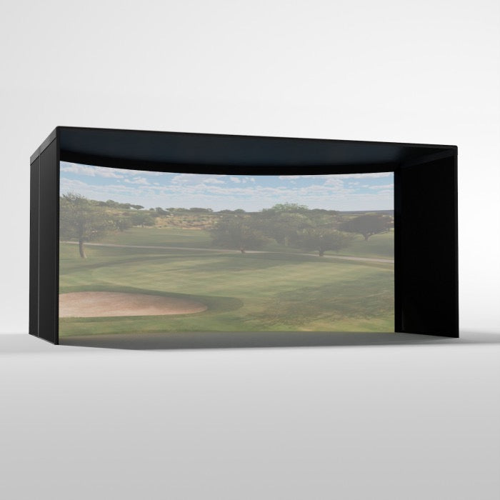 Carl's Place Curved Golf Simulator Enclosure Kit — Panoramic Impact Screen, Curved Widescreen, DIY Install