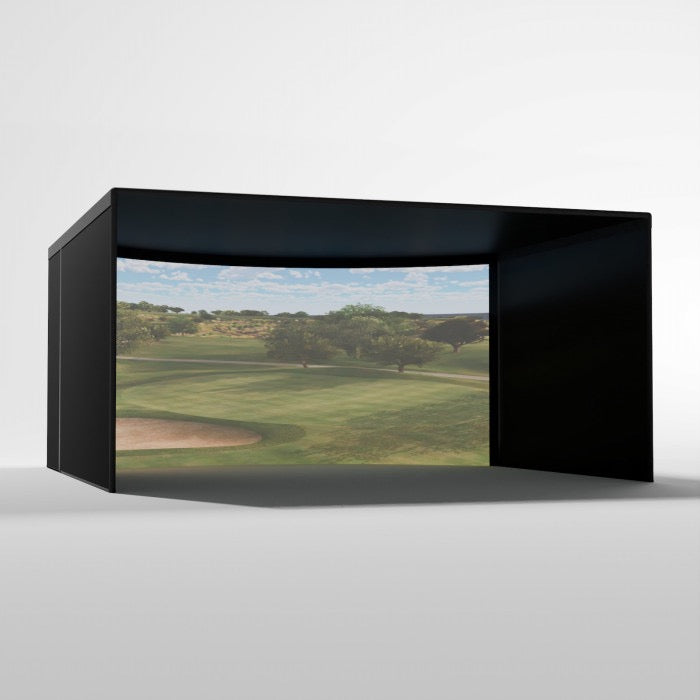 Carl's Place Curved Golf Simulator Enclosure Kit — Panoramic Impact Screen, Curved Widescreen, DIY Install