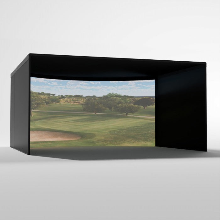 Carl's Place Curved Golf Simulator Enclosure Kit — Panoramic Impact Screen, Curved Widescreen, DIY Install