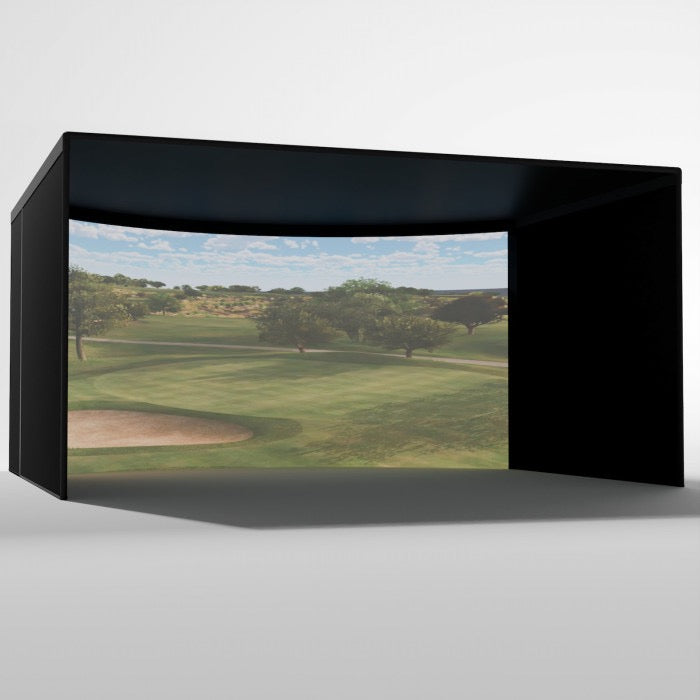 Carl's Place Curved Golf Simulator Enclosure Kit — Panoramic Impact Screen, Curved Widescreen, DIY Install