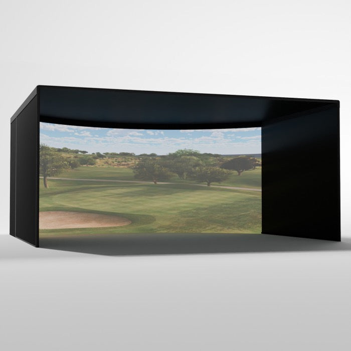 Carl's Place Curved Golf Simulator Enclosure Kit — Panoramic Impact Screen, Curved Widescreen, DIY Install
