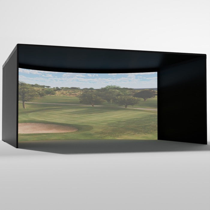 Carl's Place Curved Golf Simulator Enclosure Kit — Panoramic Impact Screen, Curved Widescreen, DIY Install