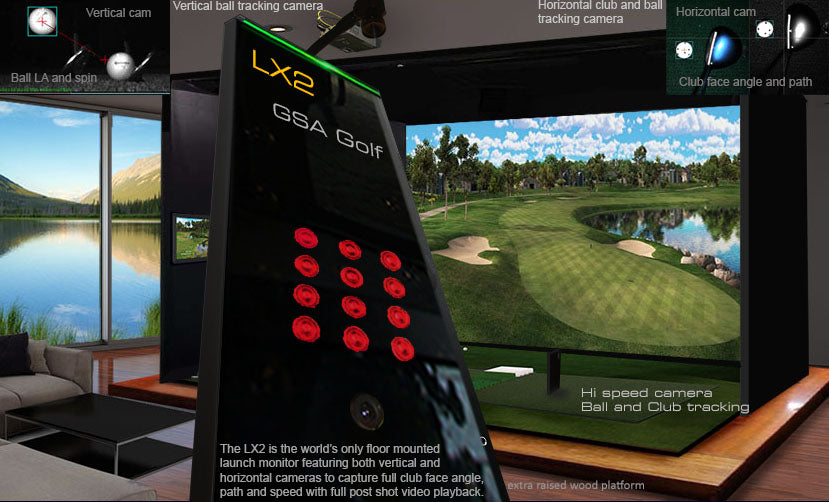 GSA Golf VisTrak LX2 Golf Launch Monitor — Floor-Mounted, Home Simulator
