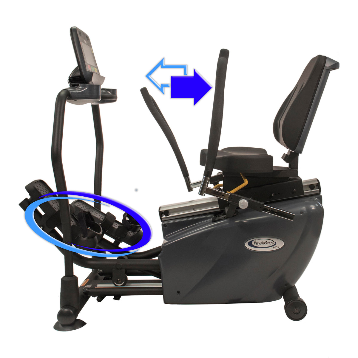PhysioStep MDX elliptical pedal movement