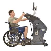 Wheelchair user exercising with the PhysioMax seat removed