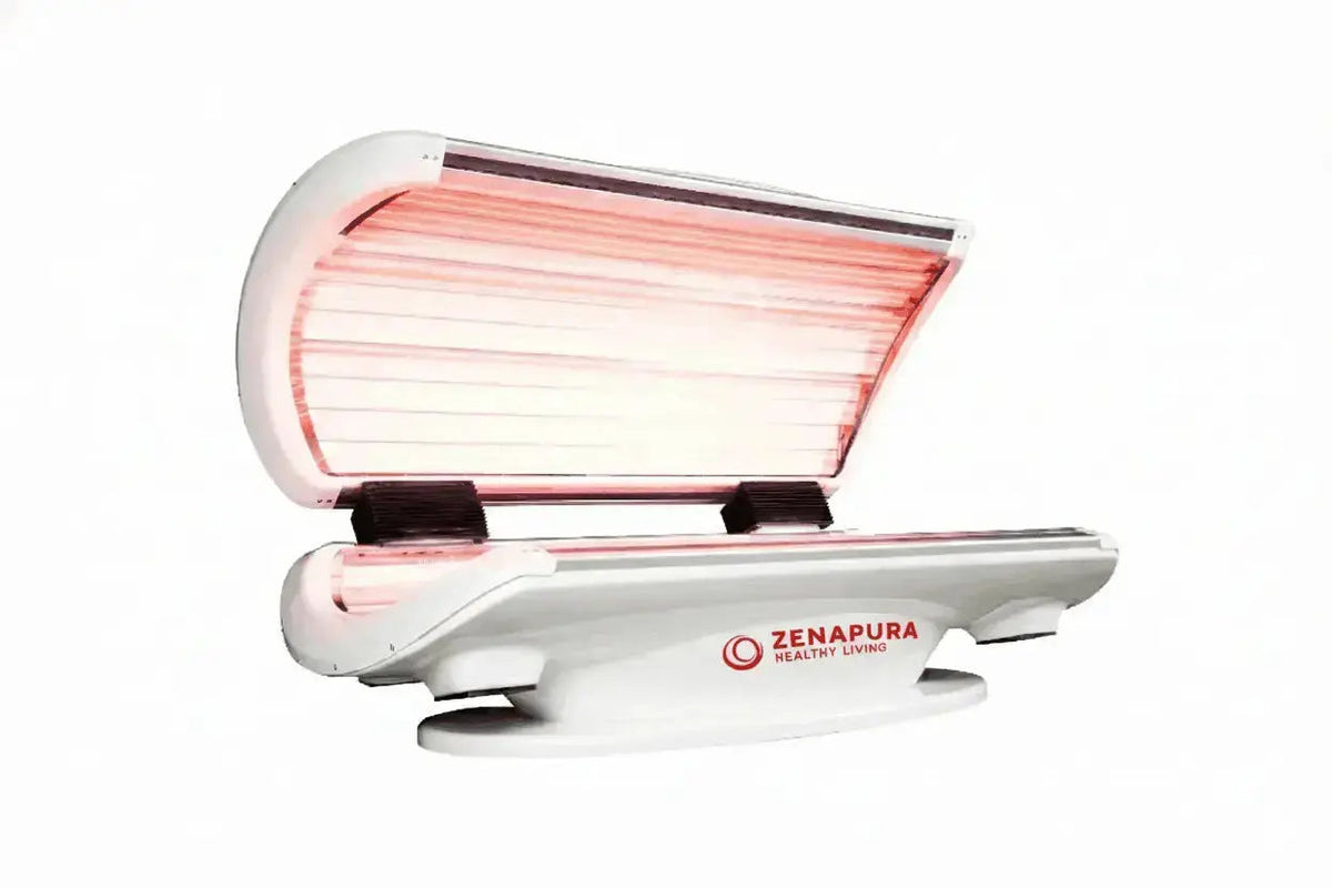 Zenapura MaxiLUX red light therapy bed — white finish