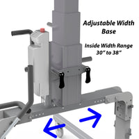 PhysioGait base width adjustment from 30 to 38 inches