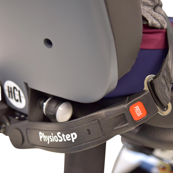 HCI seat belt accessory shown on a compatible trainer