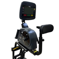 PhysioTrainer PRO DUO headrest support shown mounted beside the arm exercise unit