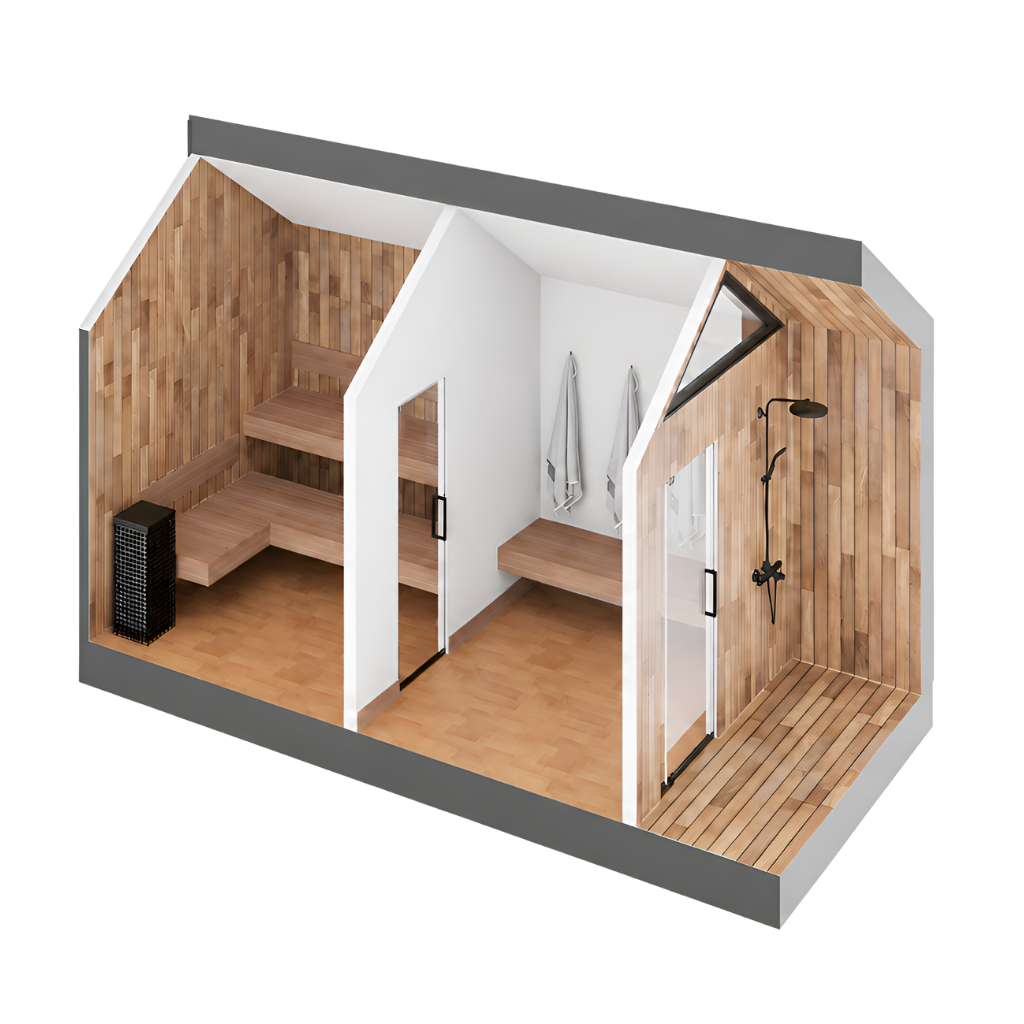 Sweaty Yeti Sauna Plus with sauna and changing room