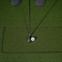 Carl's Place HotShot golf mat with club and ball, overhead view