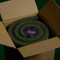 Close-up of the HotShot mat turf and ball