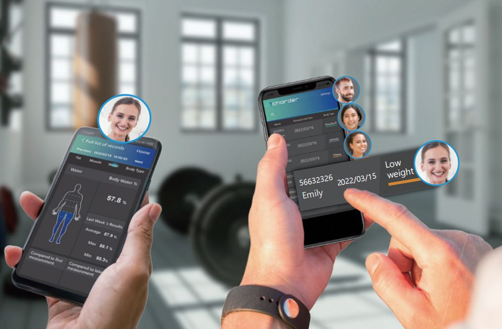 Charder ProScan app for tracking and reviewing client body composition results