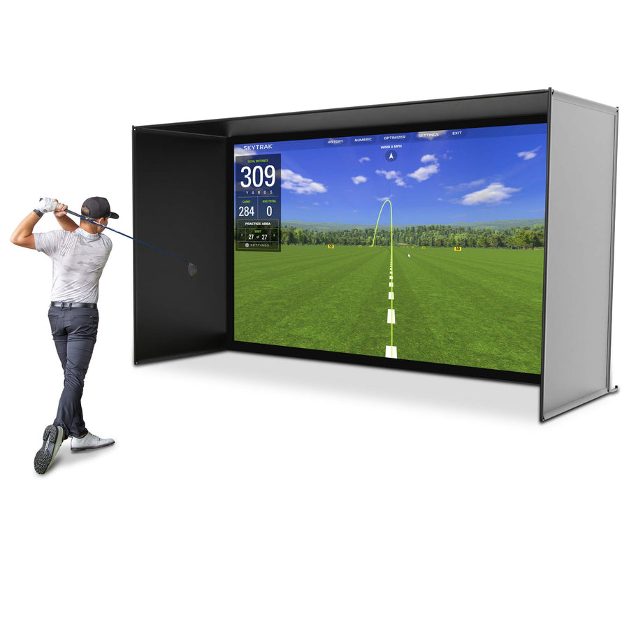 GoSports 14x8ft Golf Simulator Enclosure Kit — HD Impact Screen, 16:9 Widescreen