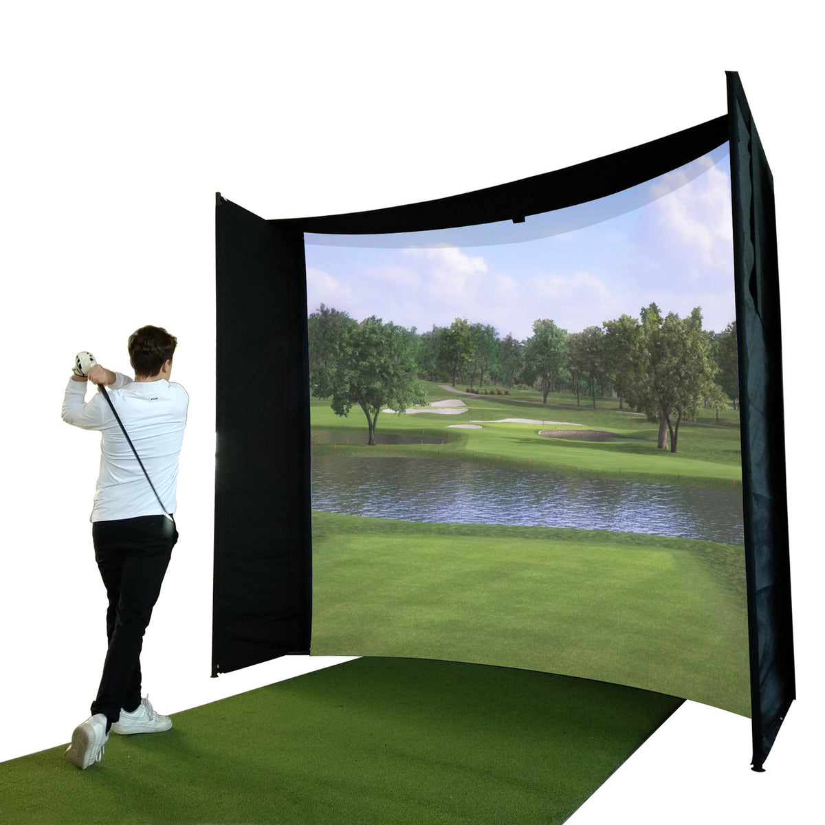 impactsports-premium-square-pole-golf-simulator-enclosure
