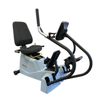 Front three-quarter view of the LXT-500 with seat, console and foot pedals.
