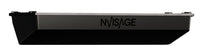NVISAGE N1 overhead golf launch monitor, front angle view showing the brushed aluminium housing