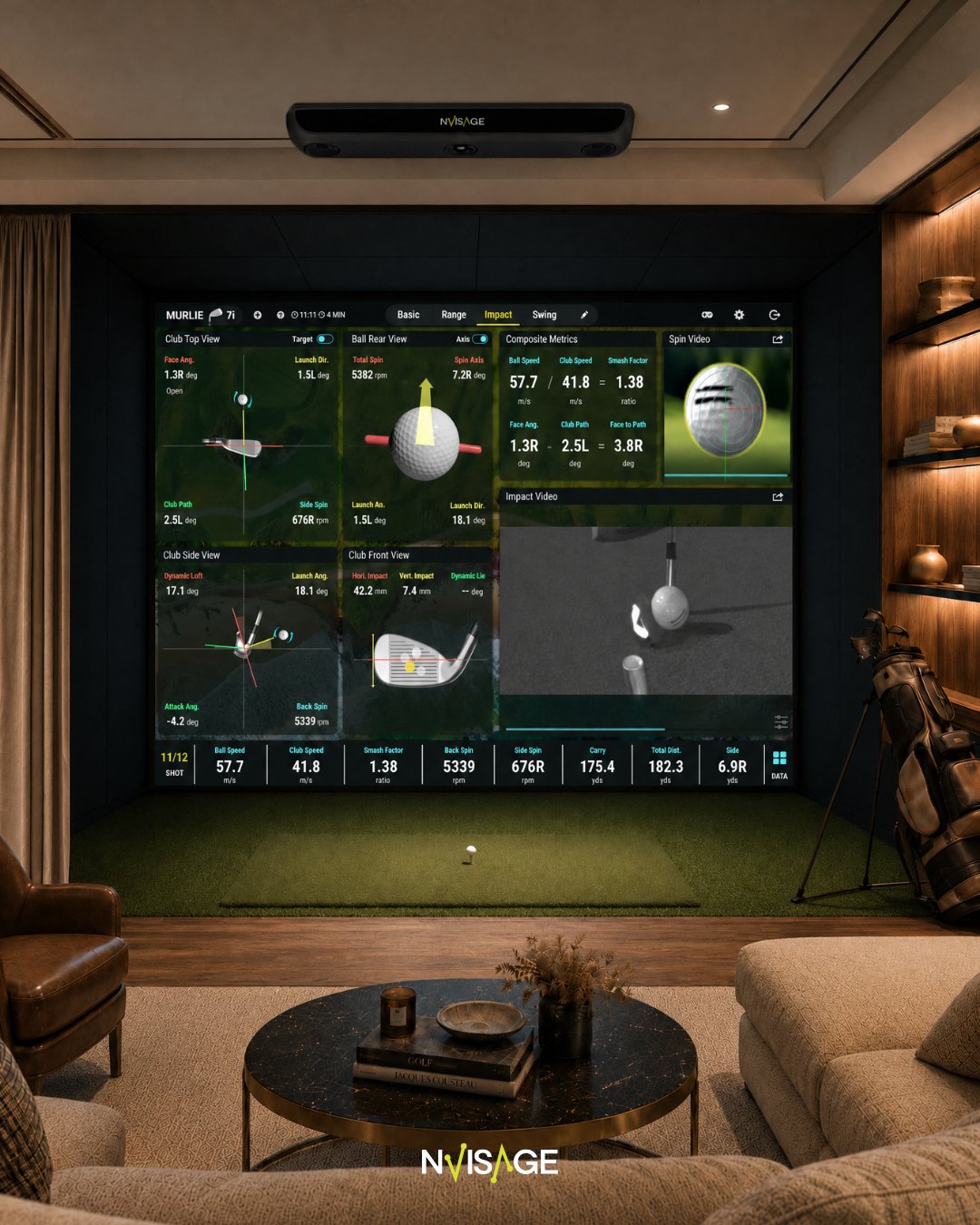 NVISAGE N2 overhead golf launch monitor