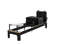 The Core Collab Queen Studio Pilates Reformer — Black Upholstery Black Frame