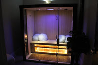 HaloSTAR two-person salt therapy cabin interior