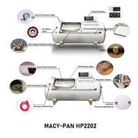 MACY-PAN HP2202 hard-shell hyperbaric chamber manufacturer technical illustration
