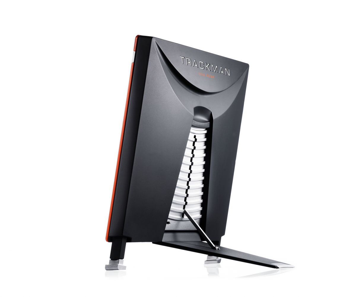 TrackMan 4 launch monitor rear three-quarter view