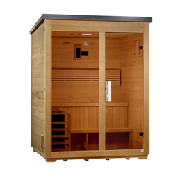 Golden Designs Arlberg 3 Person Traditional Flat Roof Outdoor Sauna (GDI-8003-01)