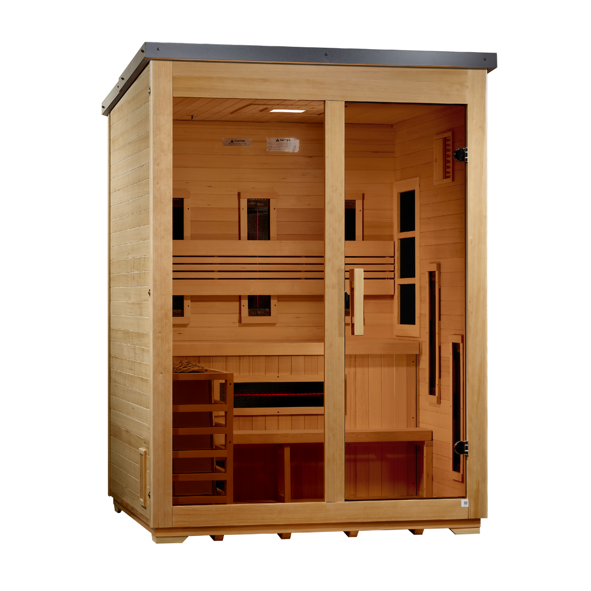 Golden Designs Carinthia 3 Person Hybrid Full Spectrum Outdoor Sauna (GDI-8023-01)