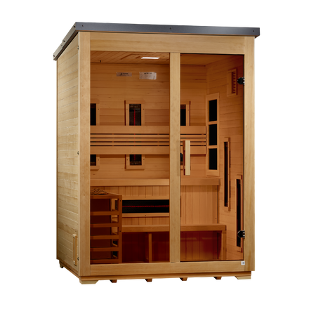 Golden Designs Carinthia 3 Person Hybrid Full Spectrum Outdoor Sauna (GDI-8023-01)