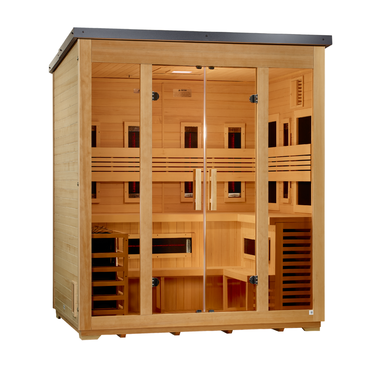 Golden Designs Gargellen 5 Person Hybrid Full Spectrum Outdoor Sauna (GDI-8025-01)