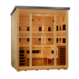 Golden Designs Gargellen 5 Person Hybrid Full Spectrum Outdoor Sauna (GDI-8025-01)